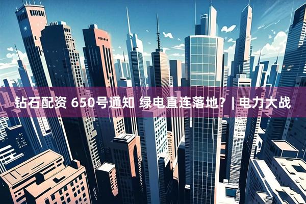钻石配资 650号通知 绿电直连落地？| 电力大战