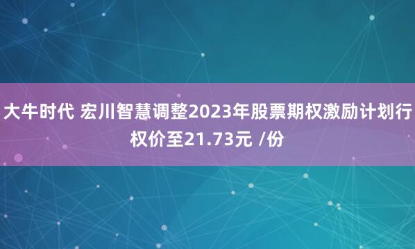 大牛时代 宏川智慧调整2023年股票期权激励计划行权价至21.73元 /份