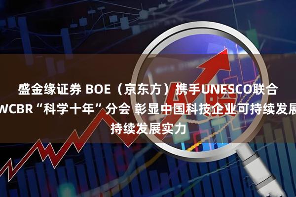 盛金缘证券 BOE（京东方）携手UNESCO联合主办WCBR“科学十年”分会 彰显中国科技企业可持续发展实力